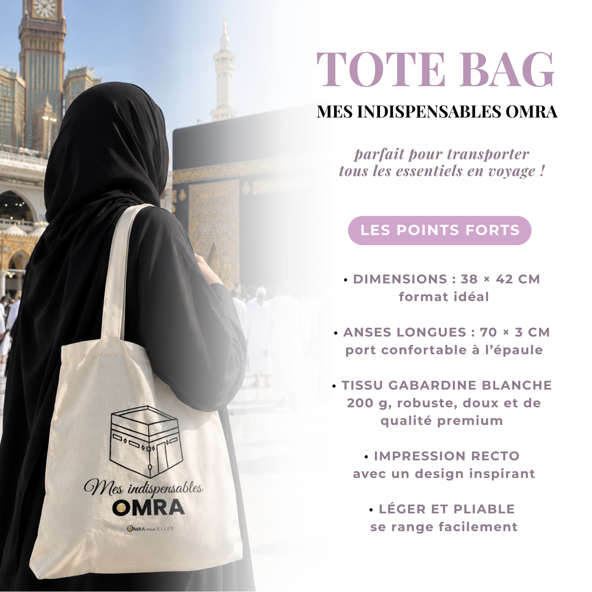 "My Umrah Essentials" tote bag