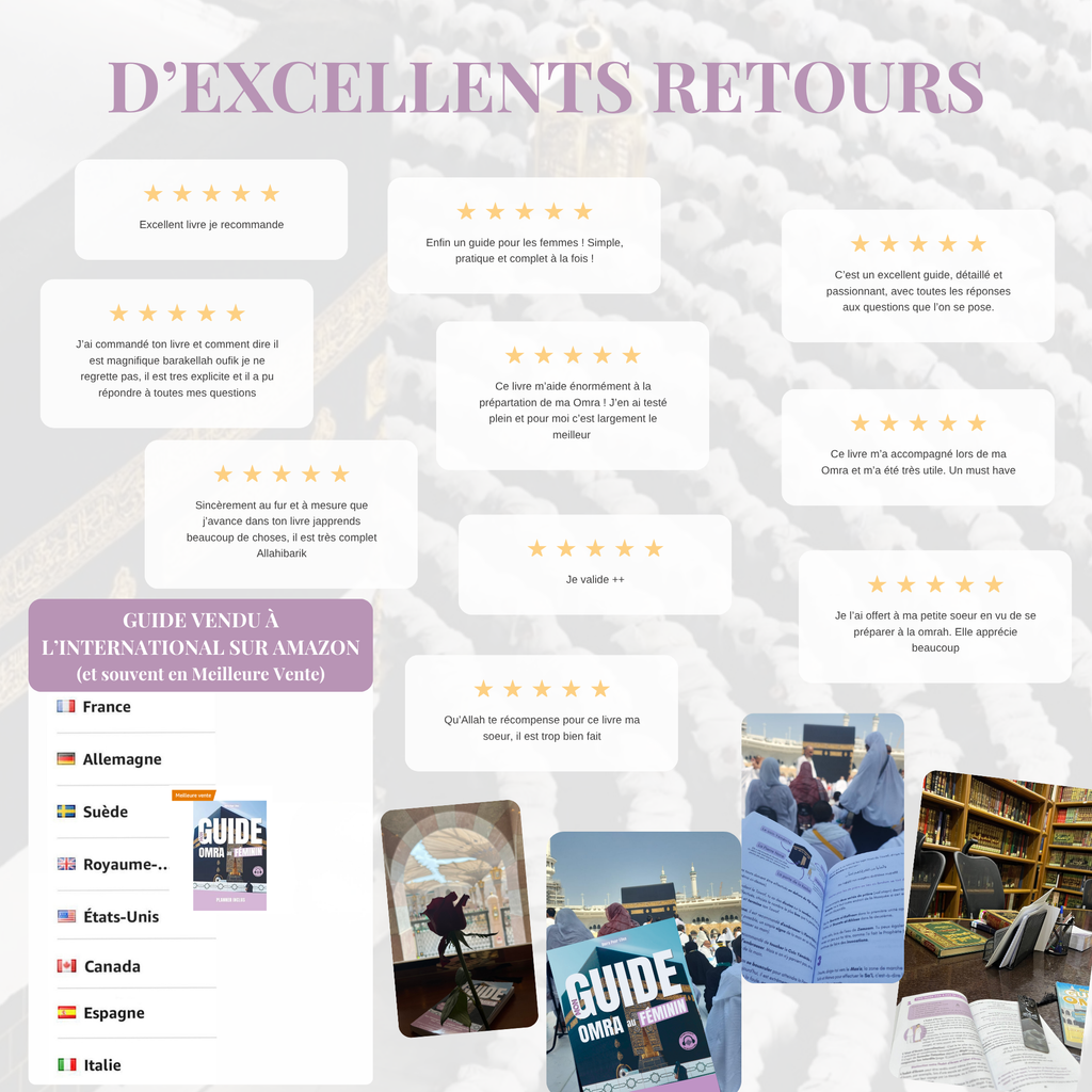 Avis clients de Mon Guide Omra au Féminin et ventes du guide en France et à l'international