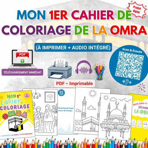Cahier de coloriage Omra PDF téléchargeable pour enfants – activités et illustrations sur les étapes de la Omra