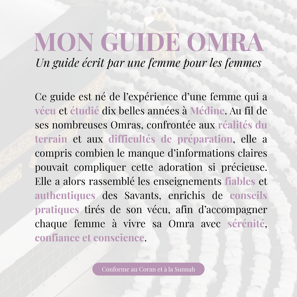 Mon Guide Omra au Féminin, guide écrit par une femme pour accompagner les femmes dans la préparation de leur Omra